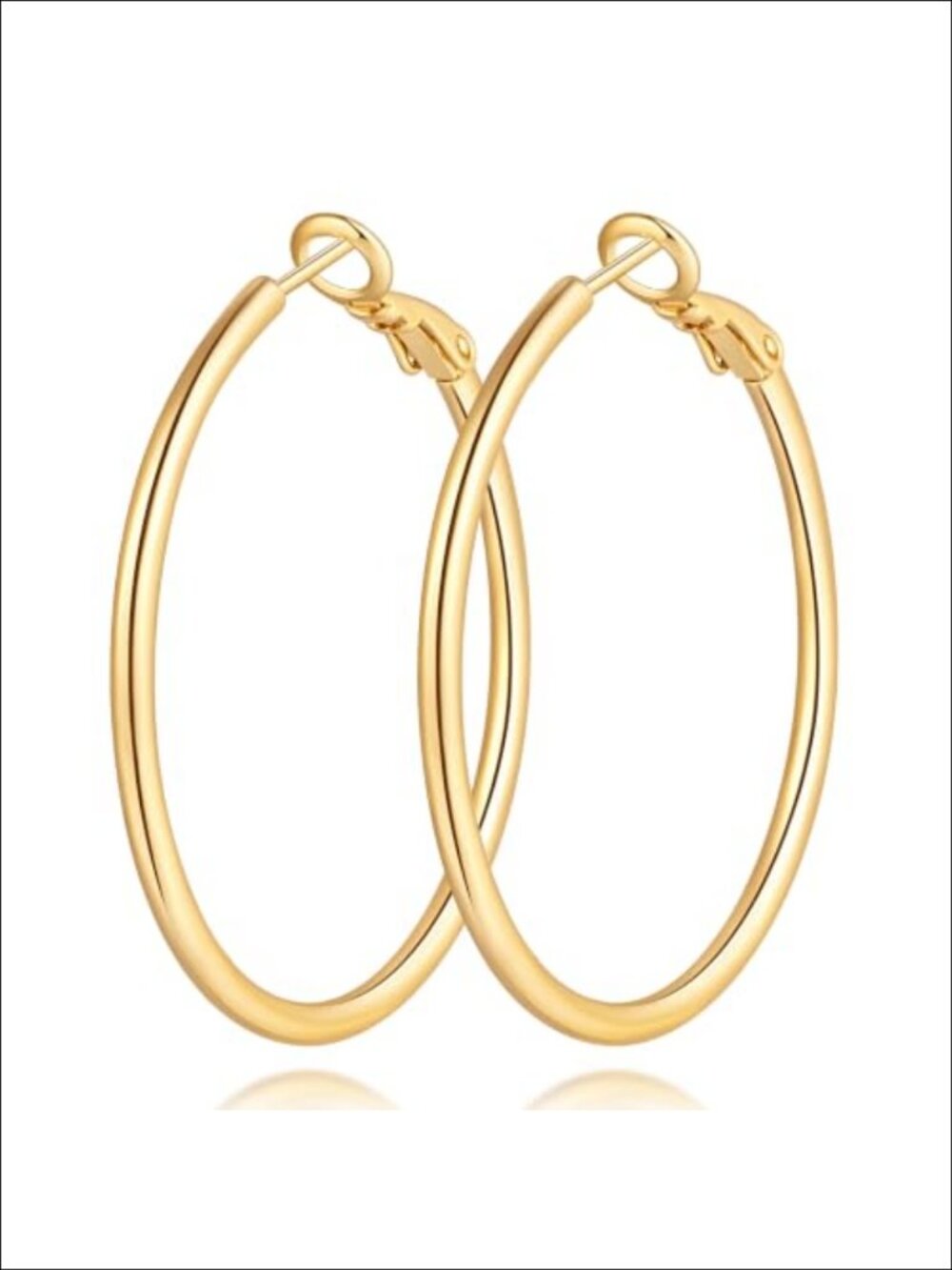 14k Gold Plated Hoop Earrings Women Oversized Lightweight